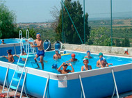 Swimming pools for SCHOOL or COMMERCIAL USE, INDENT ONLY. Aboveground, portable