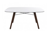 WOX Iroko Outdoor Dining Table - HPL top with Iroko wooden legs - 159x119