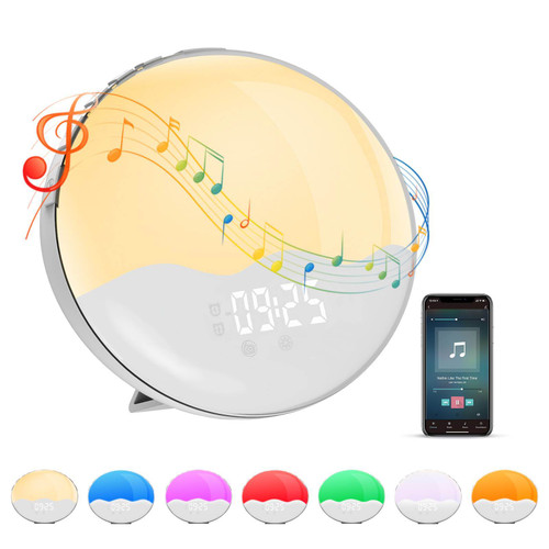 Wake-up Light Electronic Clock Alarm Clock Analog Daylight, RGB Color Light