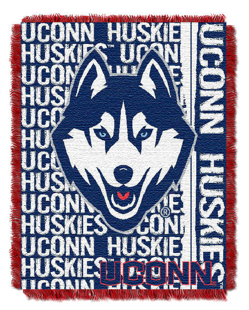 Uconn OFFICIAL Collegiate "Double Play" Woven Jacquard Throw