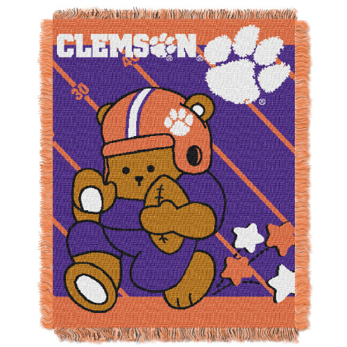 Clemson OFFICIAL Collegiate "Half Court" Baby Woven Jacquard Throw