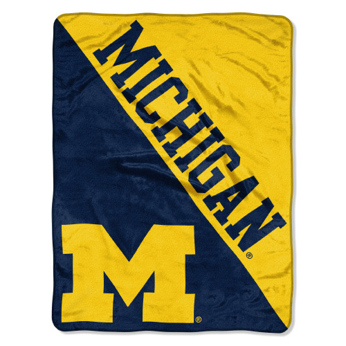 Michigan OFFICIAL Collegiate "Halftone" Micro Raschel Throw