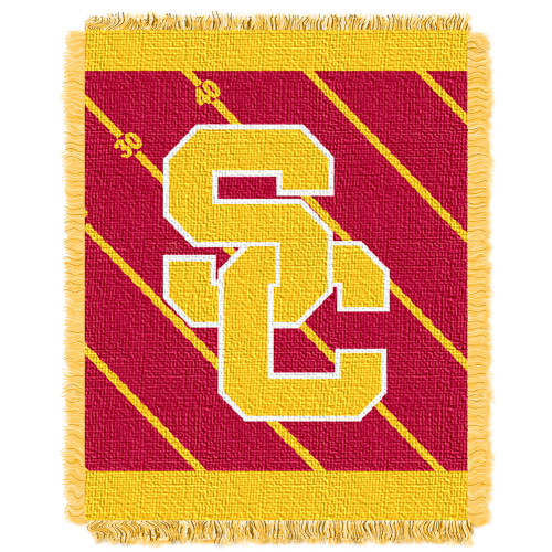 USC OFFICIAL Collegiate "Half Court" Baby Woven Jacquard Throw