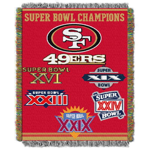 49ers OFFICIAL National Football League, Commemorative 48"x 60" Woven Tapestry Throw by The Northwest Company