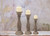 Benzara Traditional Style Wooden Pillar Shaped Candle Holder, Brown, Set of 3