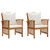 Garden Chairs with Cushions 2 pcs Solid Acacia Wood