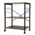 Simple Wood Kitchen Cart with 3-Tier Storage Space, Movable Microwave Stand with 10 Hooks - Brown and Frosted Black XH