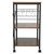 Simple Wood Kitchen Cart with 3-Tier Storage Space, Movable Microwave Stand with 10 Hooks - Brown and Frosted Black XH