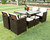 9 Pieces Patio Dining Sets Outdoor Space Saving Rattan Chairs with Glass Table Patio Furniture Sets Cushioned Seating and Back Sectional Conversation Set