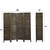 4-Panel Wood Room Divider Louver Partition Screen, 5.6 Ft. Tall Folding Privacy Screen for Home Office, Bedroom, Rustic Brown XH