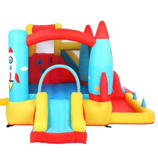 Leadzm 420D 840D Oxford cloth jump surface rocket with fan inflatable castle n001