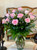 Dozen Pink Roses in a Vase 