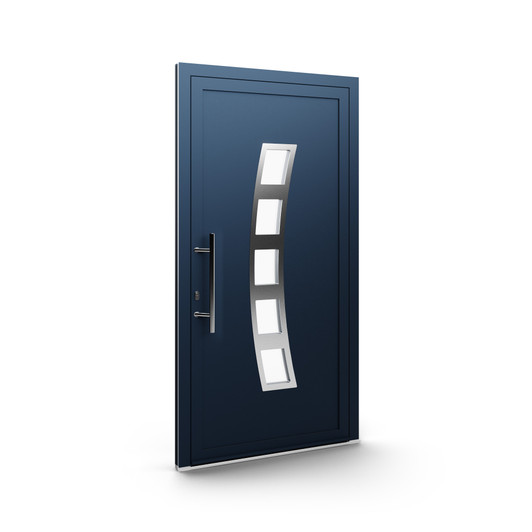 Aluminiumhaustür Paneel AluLine Edelstahl Dekor Model 42