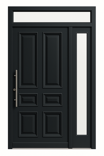 Tür mit Seitenteil und Oberlicht