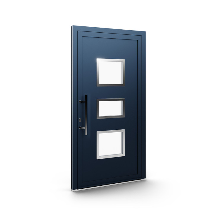 Aluminiumhaustür Paneel AluLine Edelstahl Dekor Model 07