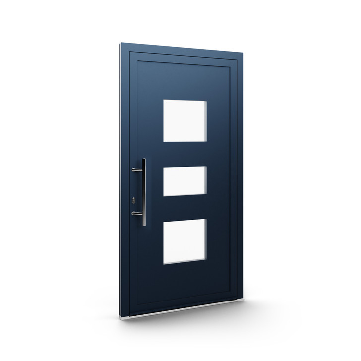 Aluminiumhaustür Paneel AluLine Edelstahl Dekor Model 07