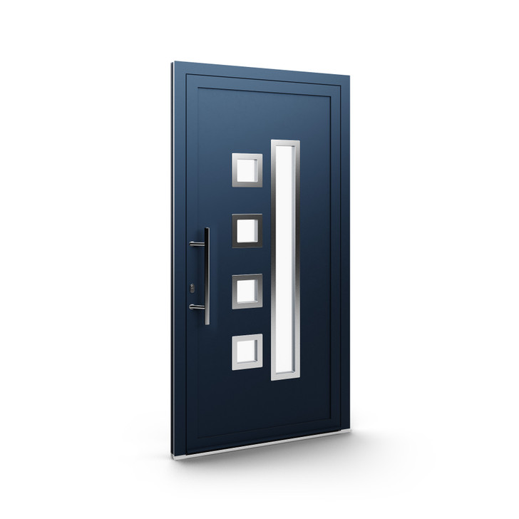 Aluminiumhaustür Paneel AluLine Edelstahl Dekor Model 14