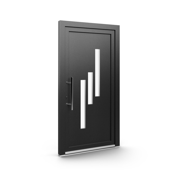 Kunststoffhaustür Paneel EkoLine Edelstahl Dekor Model 15