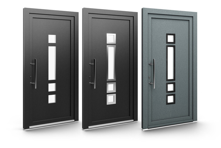 Kunststoffhaustür Paneel EkoLine Edelstahl Dekor Model 129