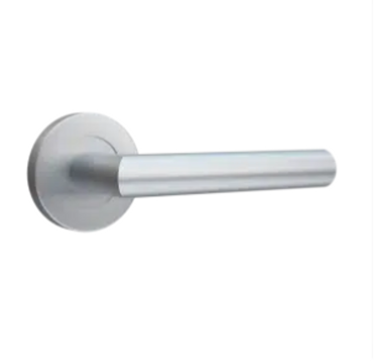 SET 02: Drücker aus Edelstahl innen und außen. Standardrosette inkl. Profilzylinder mit 3 Schlüssel