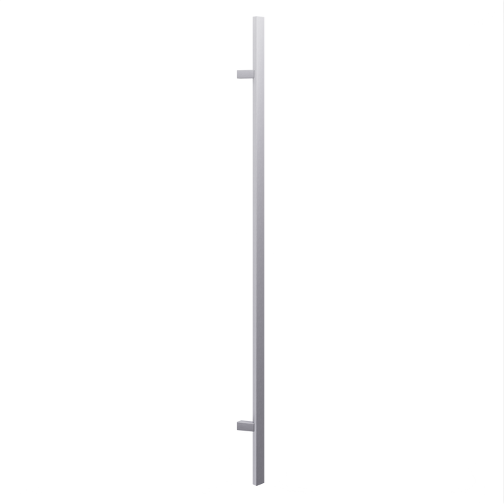 Stoßgriff aus Edelstahl 160 cm, eckig + Innendrücker eckig, + Sicherheitsrosette außen inkl. Profilzylinder mit 5 Schlüssel