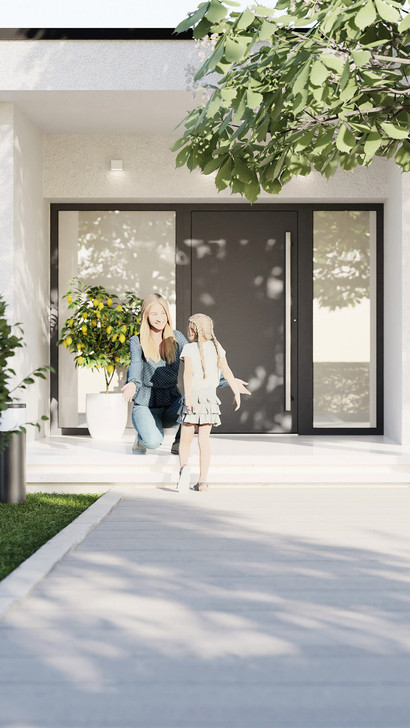 Aluminium Haustür, Energiesparend, Maßanfertigung, P90 Modell  M04