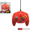 Retro-Bit Tribute 64 Wired N64 Controller (Red)  box and controller