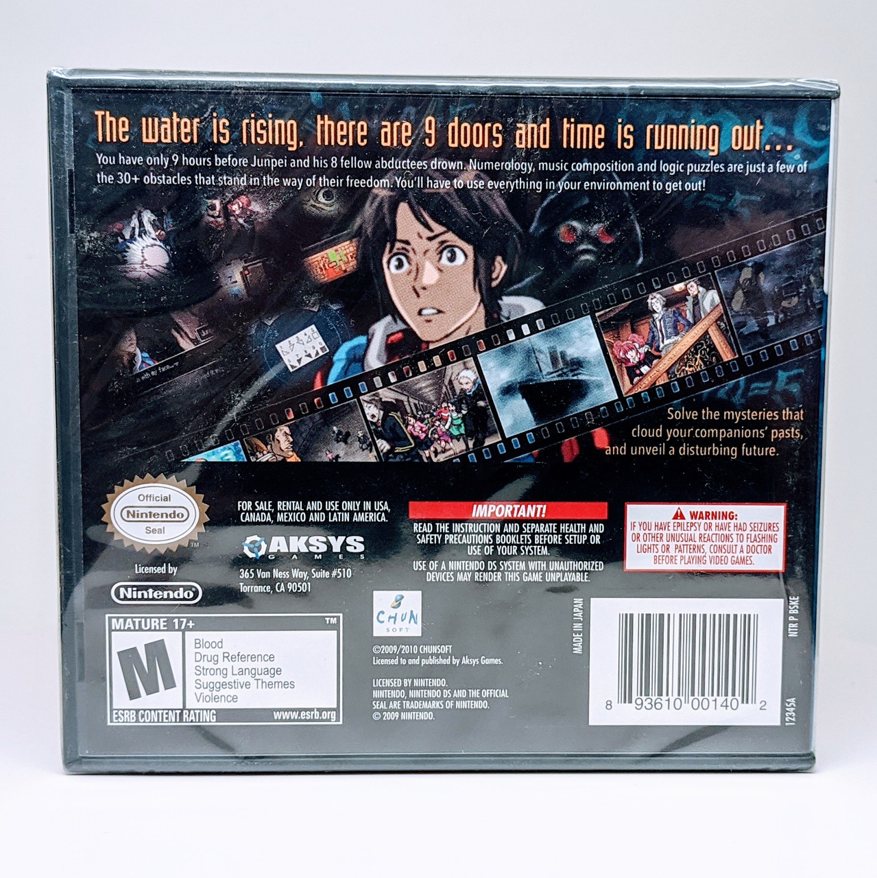 999: 9 HOURS, 9 PERSONS, 9 DOORS - Original Cover for Nintendo DS