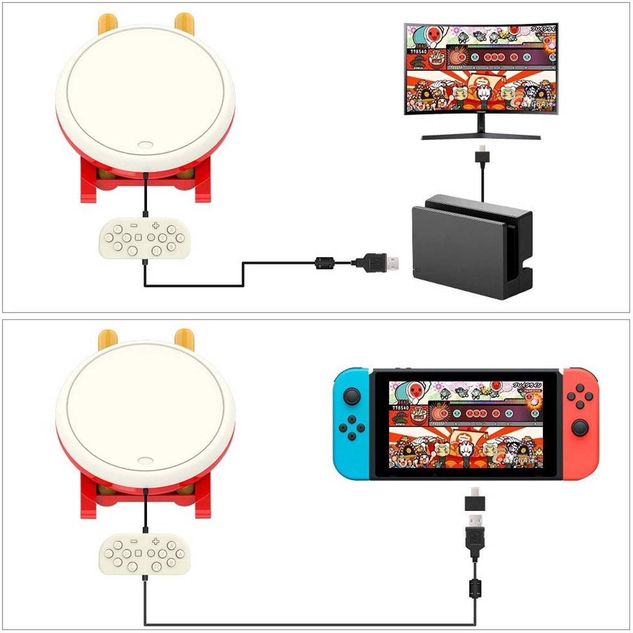Nintendo Switch TAIKOLLER Amazon.com: GDreamer Switch Taiko Drum Game Wired Controller