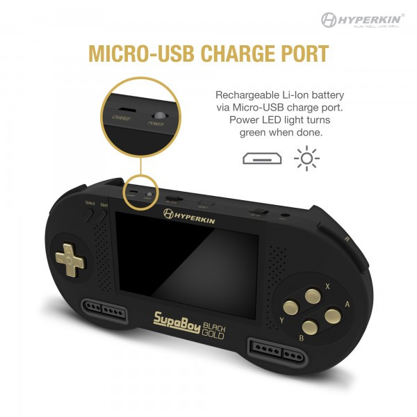 SupaBoy BlackGold Portable Pocket Console for Super NES / Super