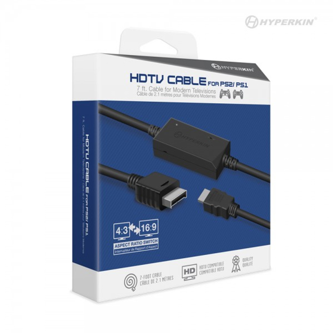 PS2 to HDMI Adapter PS2 HDMI Cable PS2 to HDMI Converter Support HDMI  4:3/16:9 Switch, Works for Playstation 1/Playstation 2 and PS3. PS1 Adapter