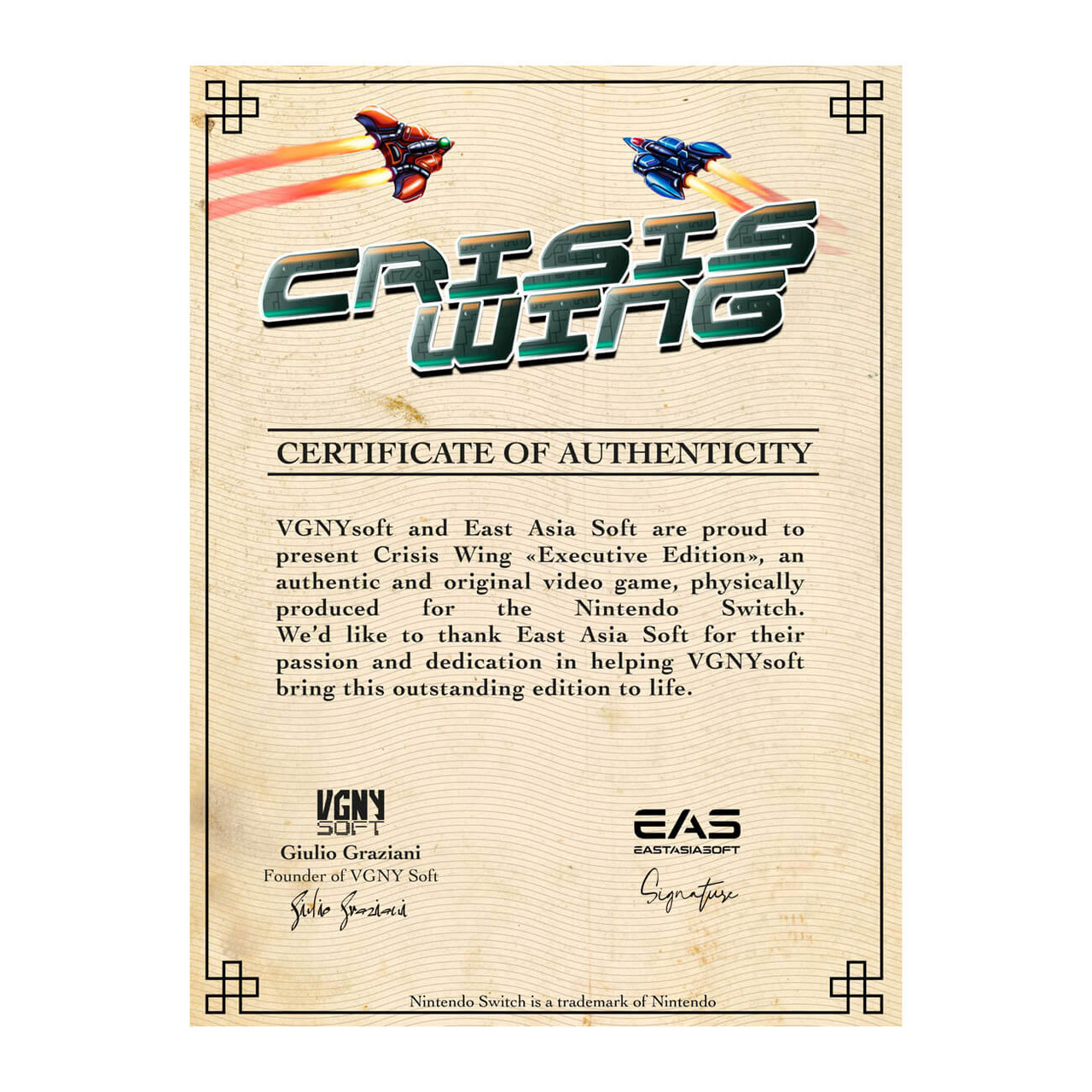 Crisis Wing for Nintendo Switch available at Videogamesnewyork, NY