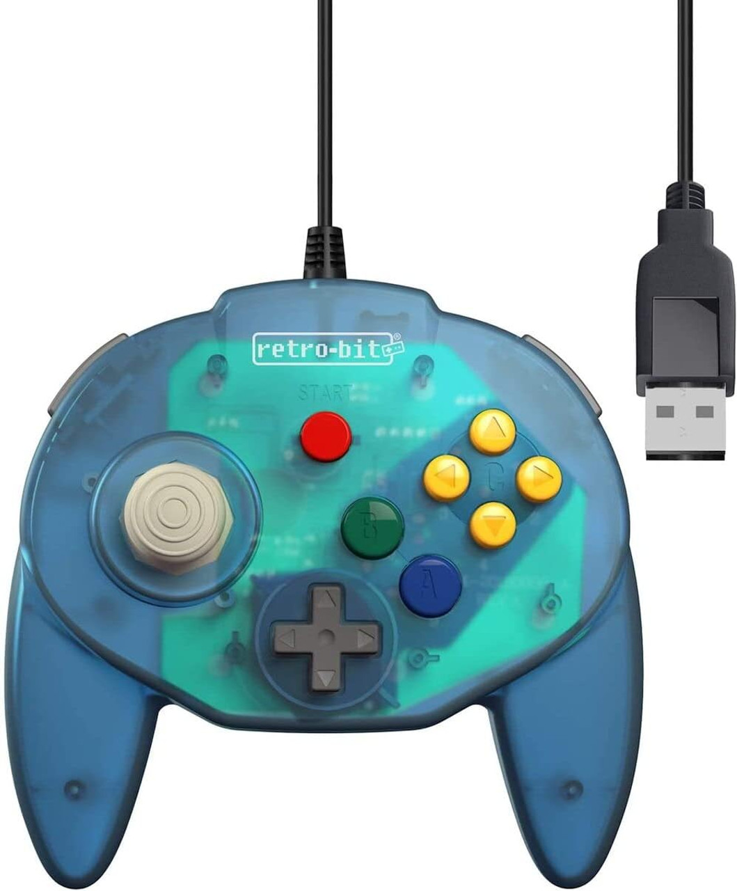 Retro-Bit Tribute 64 Wired USB Controller (Ocean Blue)