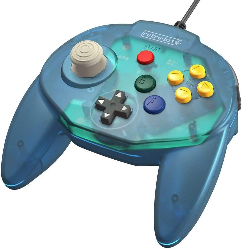 Retro-Bit Tribute 64 Wired USB Controller (Ocean Blue)