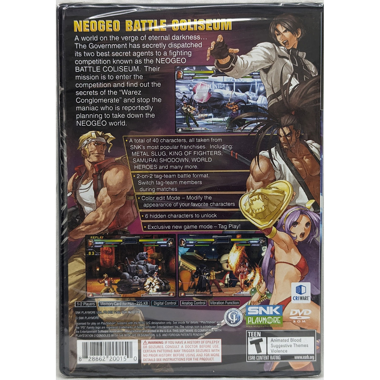 NeoGeo Battle Coliseum on PlayStation 2 available at