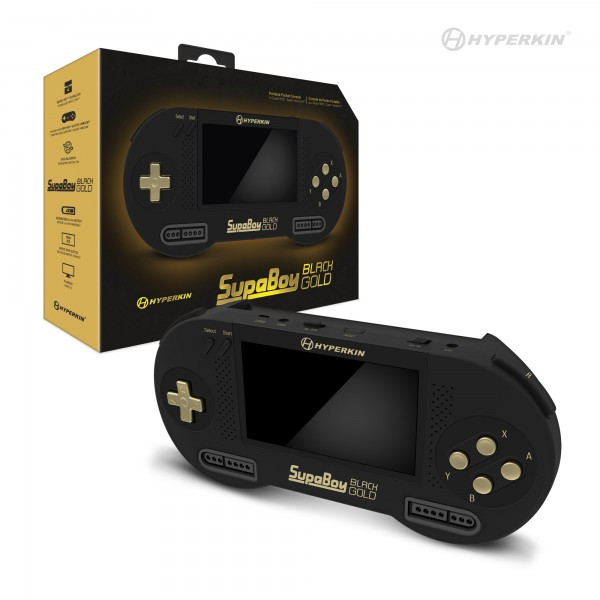 Hyperkin SupaBoy Black Gold ポータブルゲーム機 SupaBoy BlackGold Portable Pocket Console for Super NES / Super