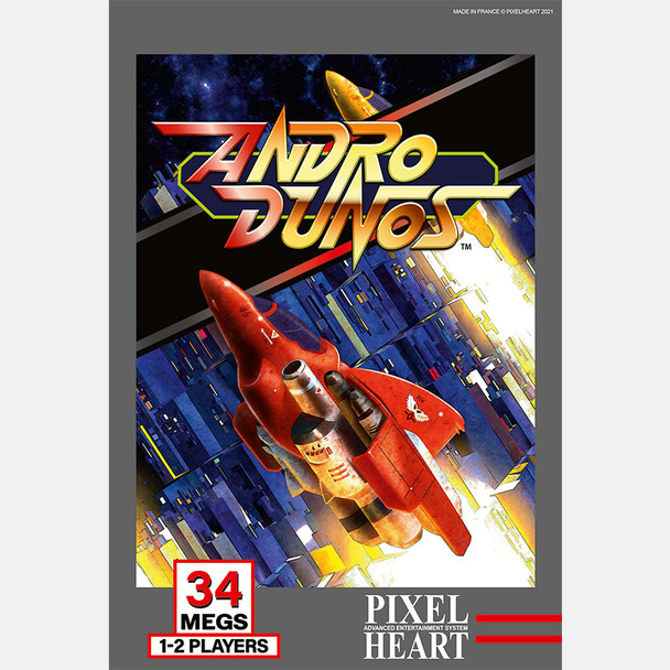 Andro Dunos Neo Geo AES front cover with red  space ship