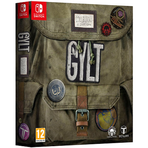 Gylt Collector's Edition packaging. Backpack with Gylt title in gray