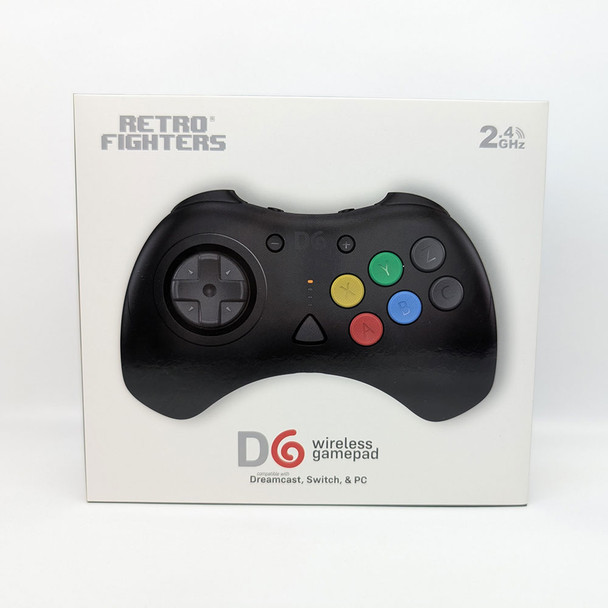 Retro Fighters D6 Dreamcast Wireless Controller for Switch/PC/Dreamcast, Black