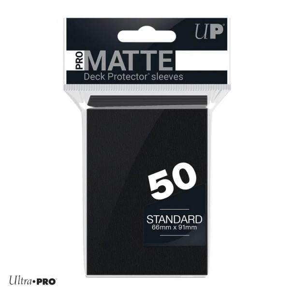 Standard Deck Protector Sleeves PRO Matte - Black 50 Pack