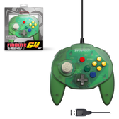 Retro-Bit Tribute 64 Wired USB Controller (Forest Green) box & controller