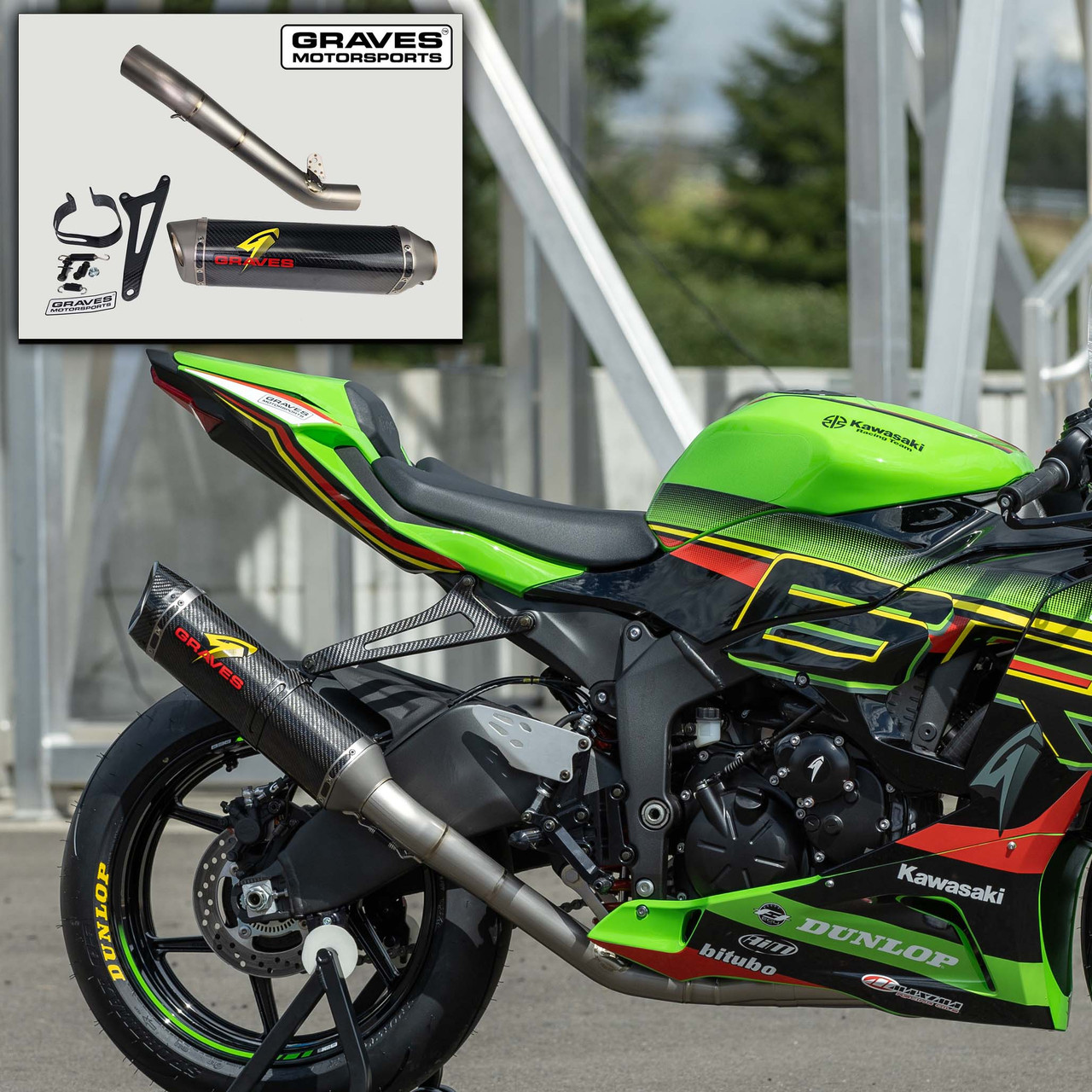 Graves Motorsports Kawasaki WORKS2 ZX-6R Cat Back Exhaust