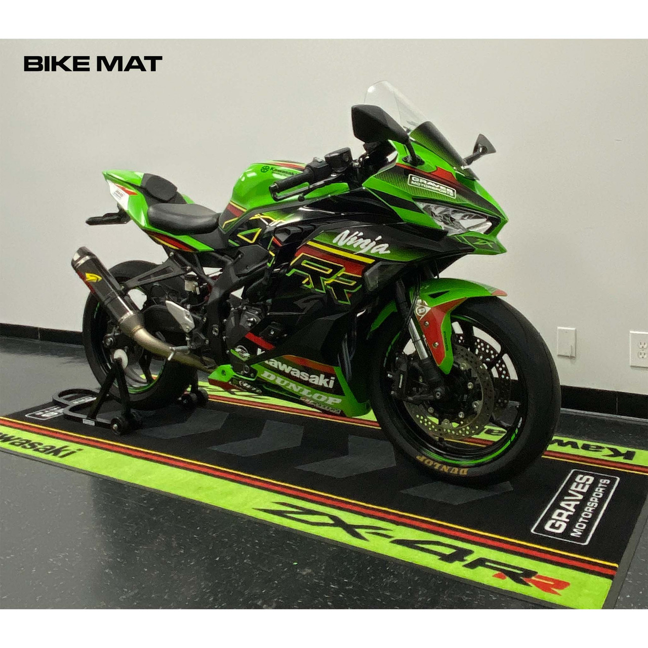 Graves Kawasaki ZX-4RR Bike Mat - Green