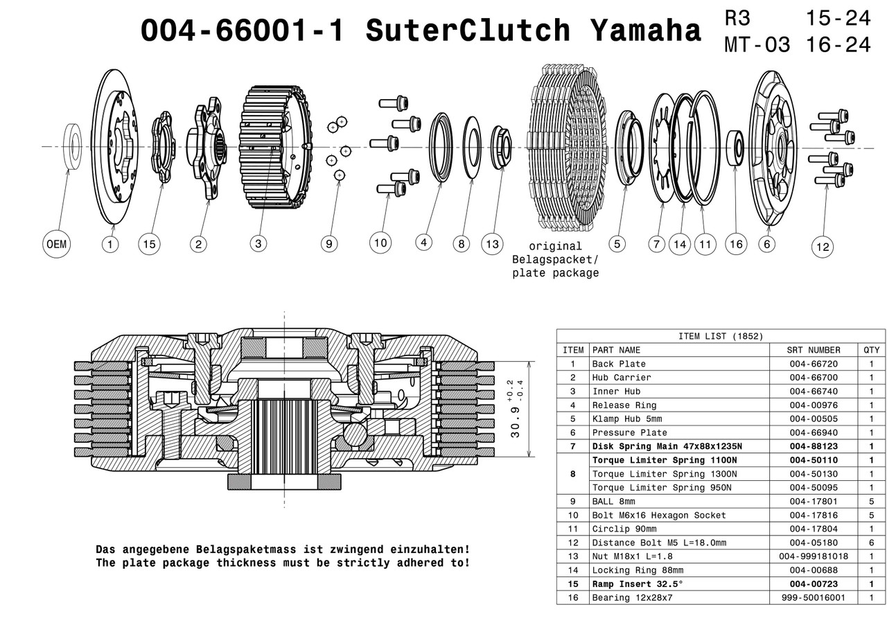 SuterClutch Yamaha R3