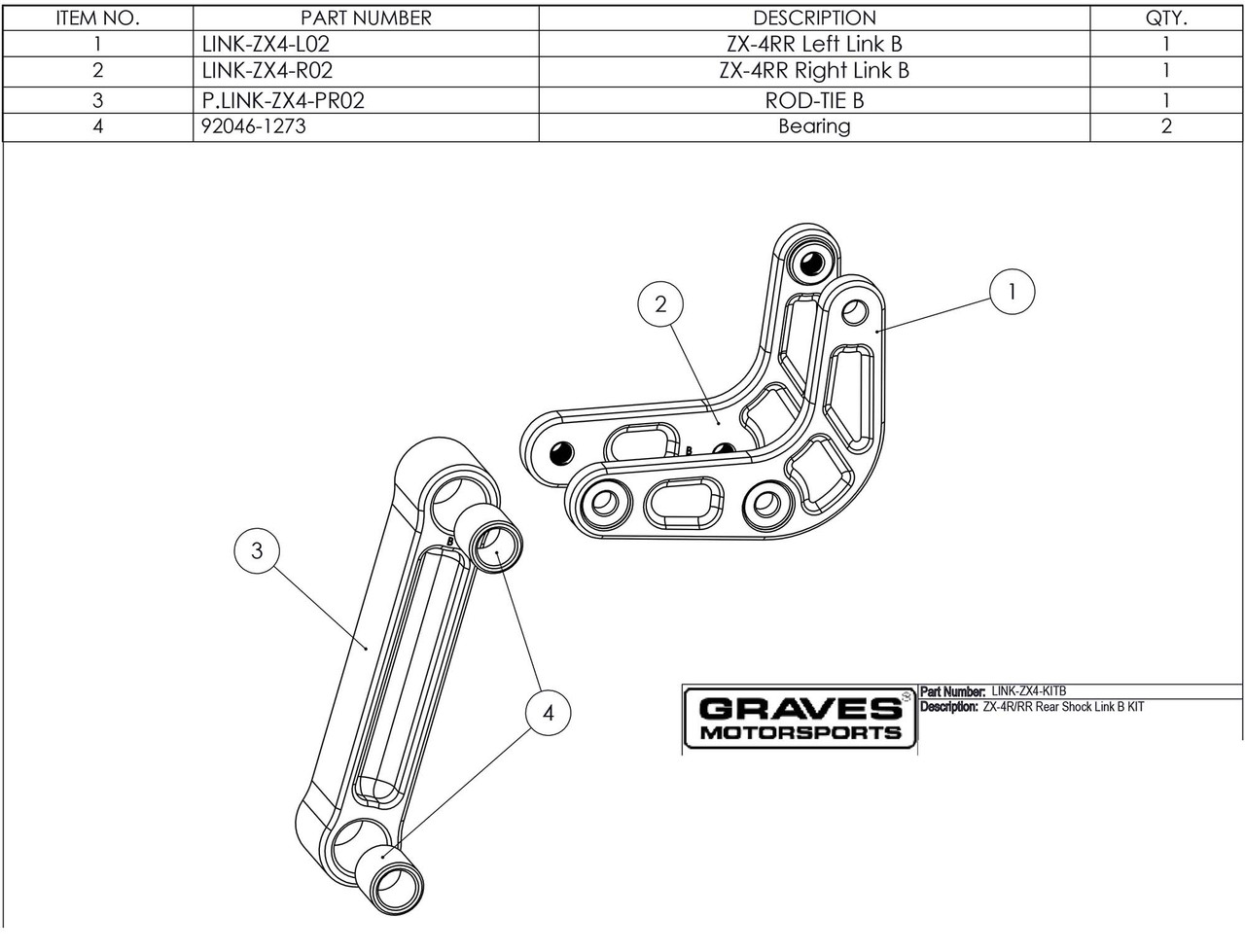 Kawasaki ZX-4RR / ZX-4R - B Spec Kit Suspension Link