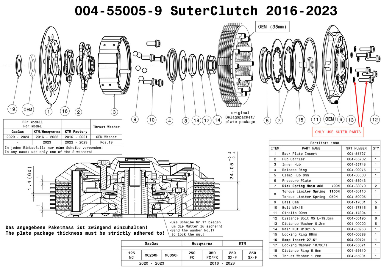 0 ktm, gasgas, husqvarna, clutch, suter clutch