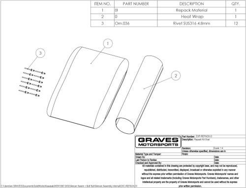 Graves Motorsports Exhaust Silencer Repack Kit - Oval