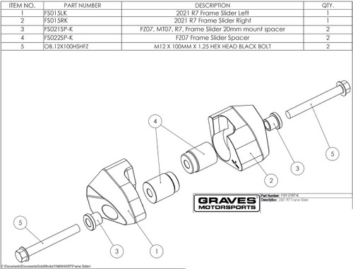 Graves Yamaha R7 Diamond Frame Sliders 2021 +