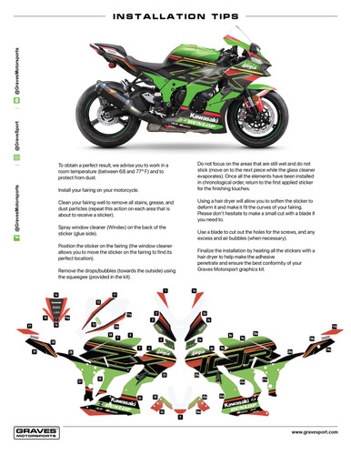 Graves Kawasaki ZX-10R OEM Bodywork Graphics Set - Green