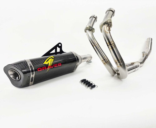 Kawasaki Ninja 400 + Ninja 500 Full LINK WORKS 3 Stainless / Carbon Exhaust System